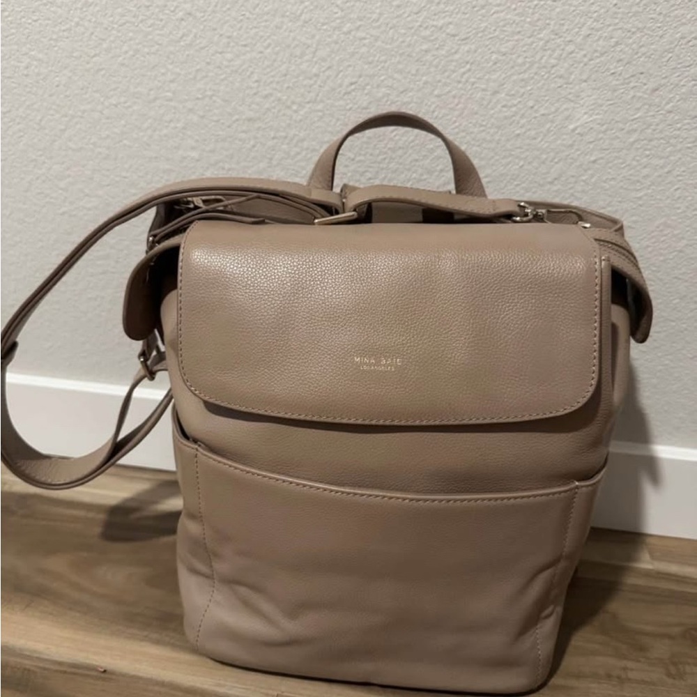 Tan Baby Bag with Modern Design and Versatile Style